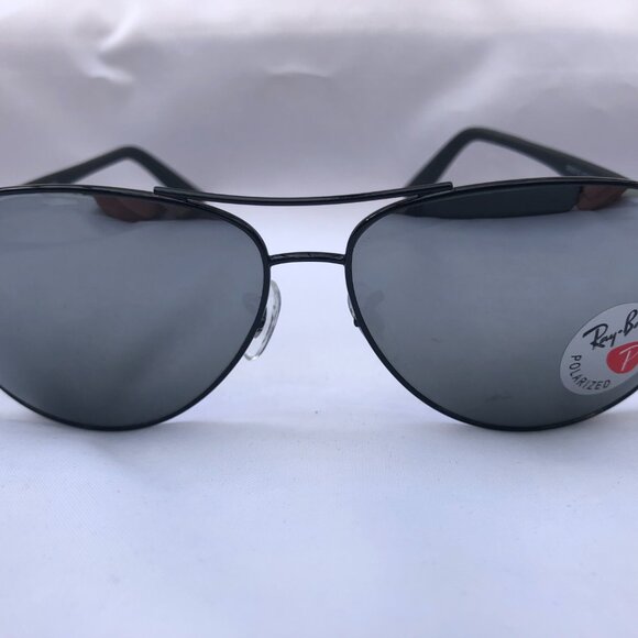 NEW RAY BAN RB8313 Carbon Authentic Sunglasses Polarized  61mm 100%UV From Italy - Picture 2 of 11